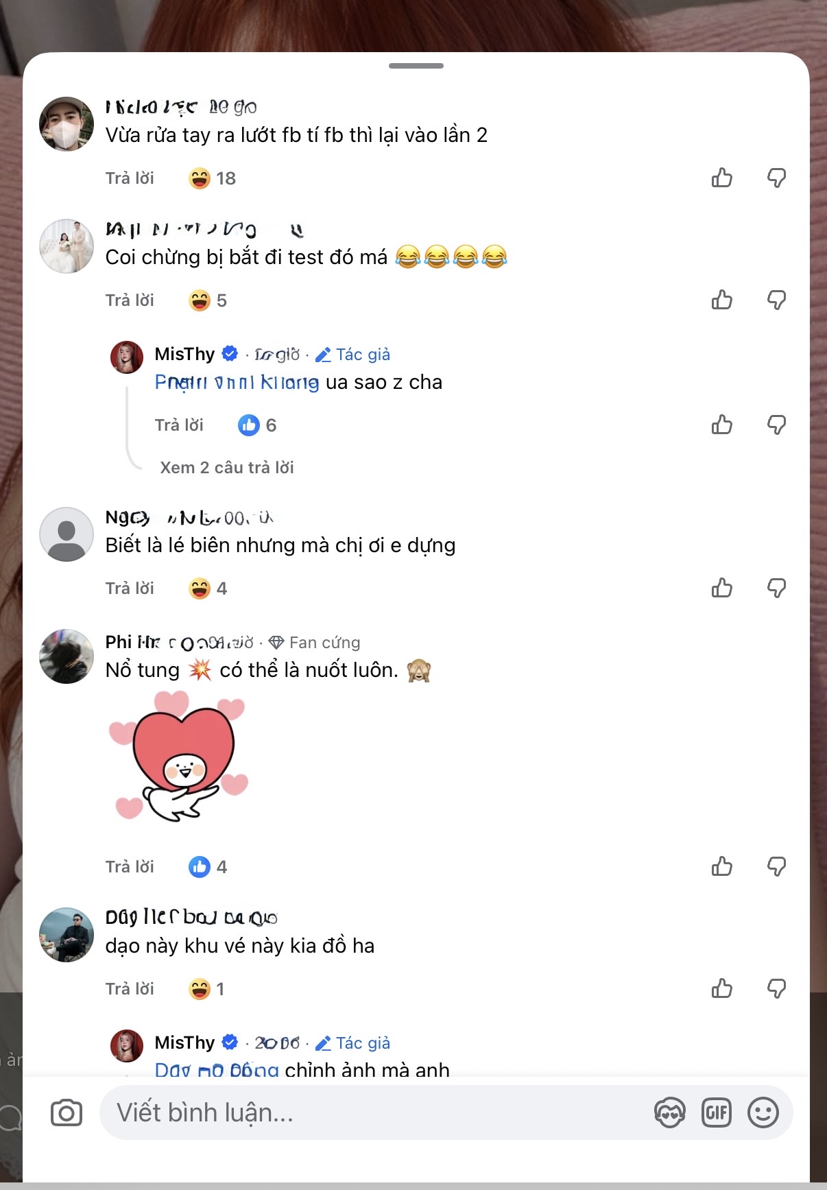 Fans reacting to MisThy's edits