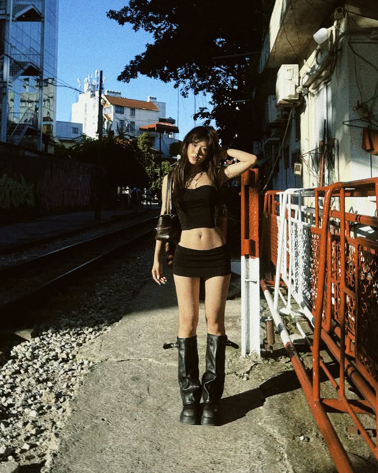 Close up of model under sun