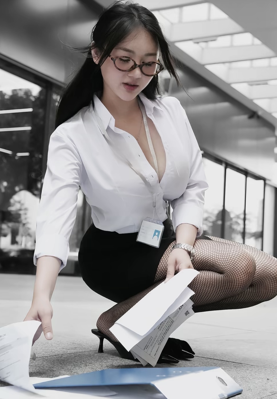 Zin's Stunning Switch from Kitchen Queen to Office Babe 3 Zin in secretary outfit