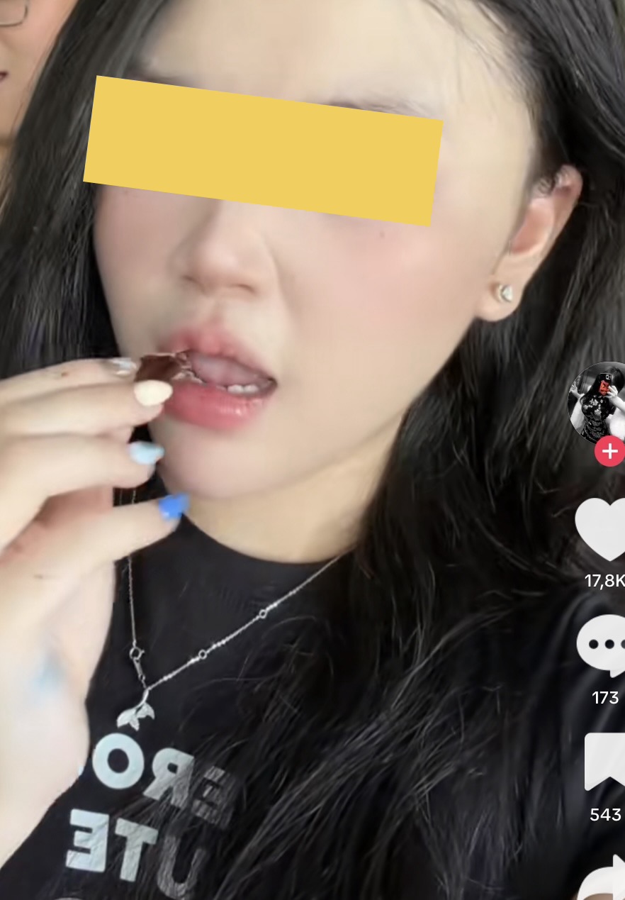 Close-up of cockroach eating stunt