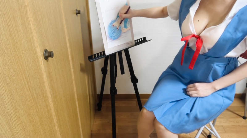 YouTuber’s early video setup with covered cosplay