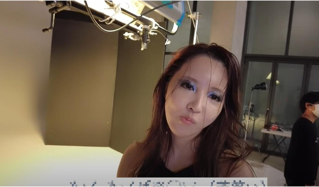 Yua Mikami Stuns Fans with Bold New Makeup Look 3 Yua Mikami laughing nervously on set
