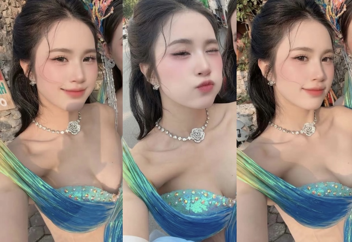Meet Mộc Trà, the Stunning Mermaid of Ha Long Carnaval 2 Mộc Trà interacting with the crowd