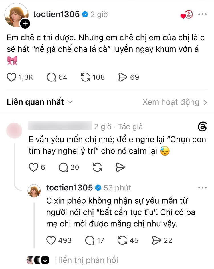 Tóc Tiên's classy reply to haters