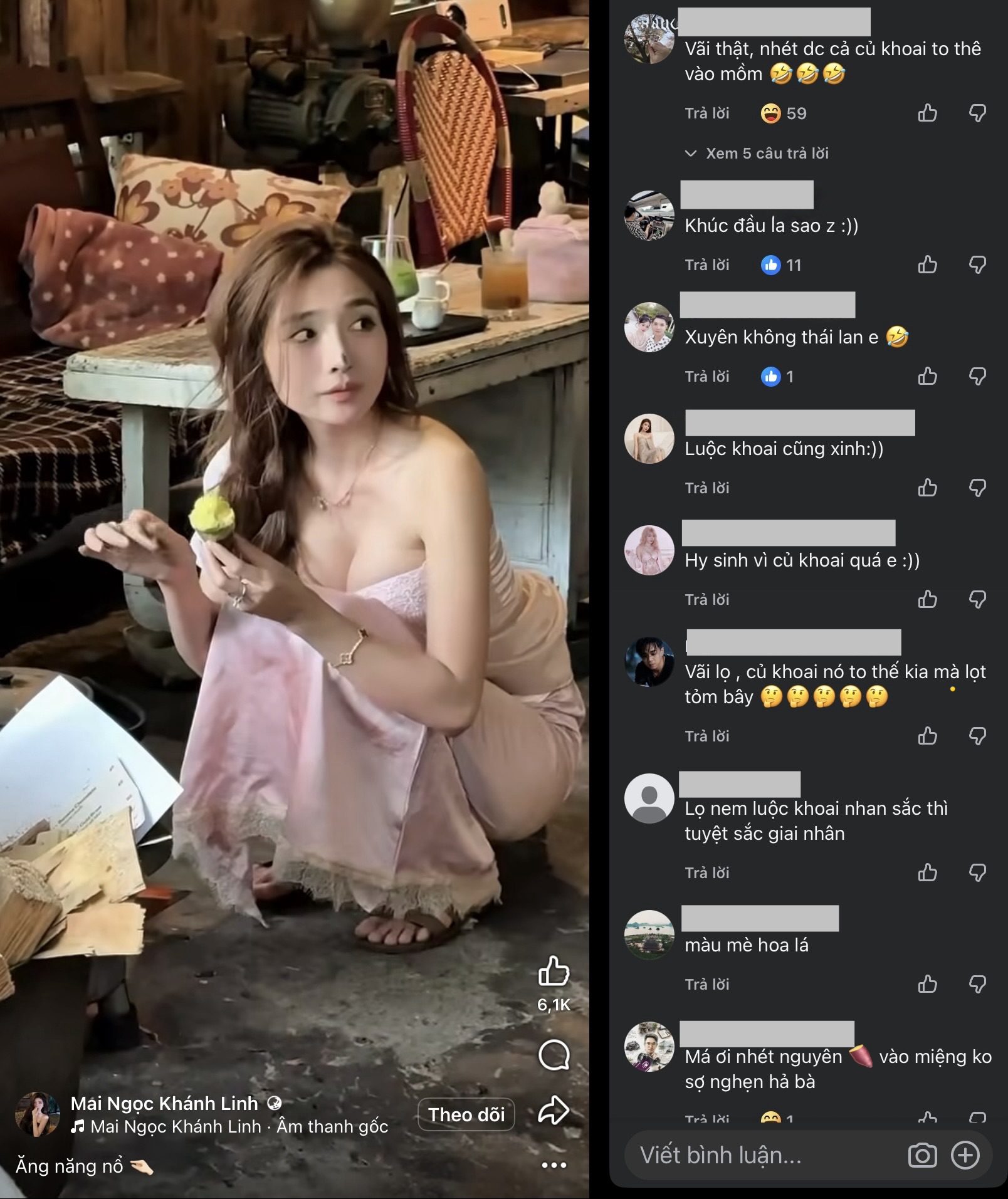 Sweet moment of girl eating sweet potato