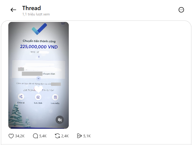 Post with huge engagement (screenshot)
