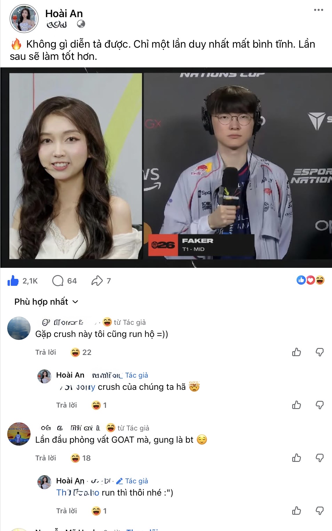 MC Hoài An Admits She Was Starstruck Interviewing Faker 2 Hoài An feeling nervous during the interview