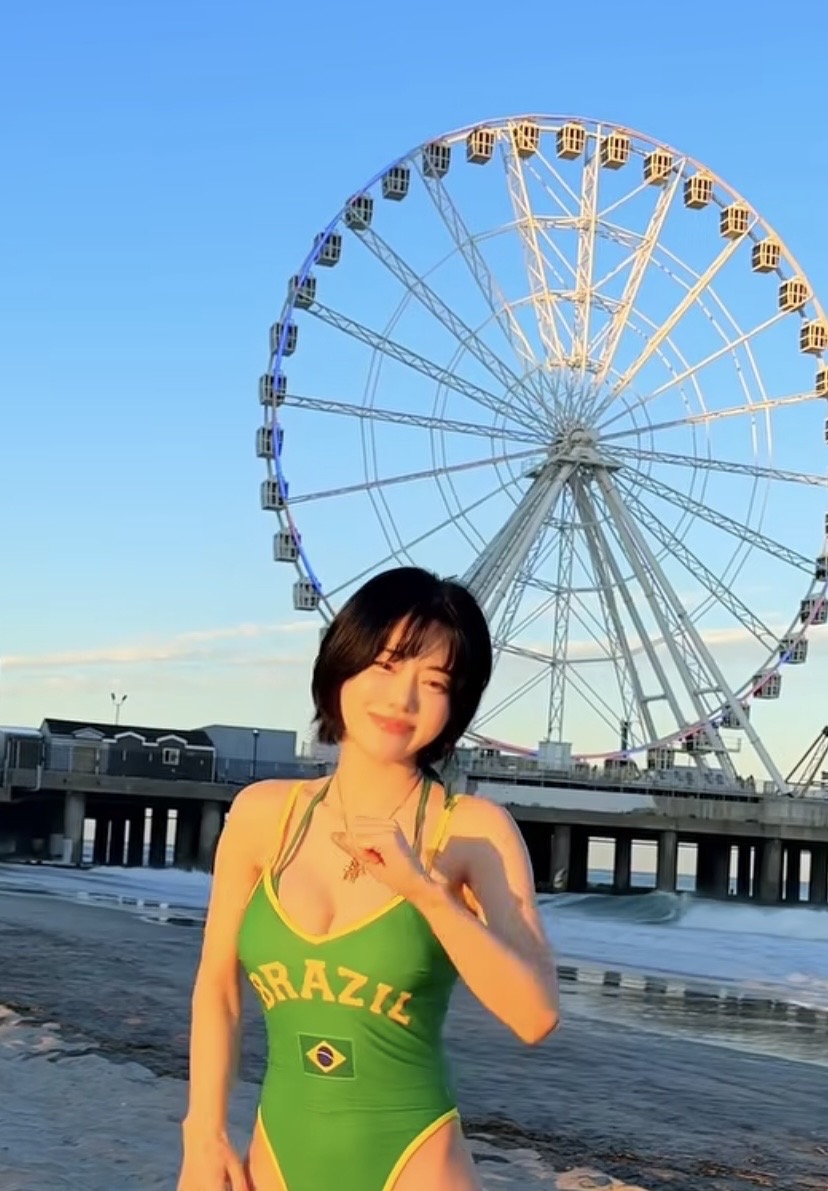 DJ Soda beach photoshoot in Brazil colors