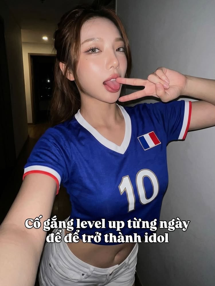Fan girl posing in sportswear
