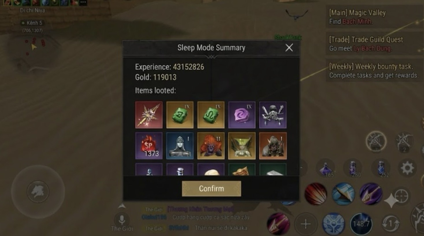 Silkroad Origin Mobile Collection system