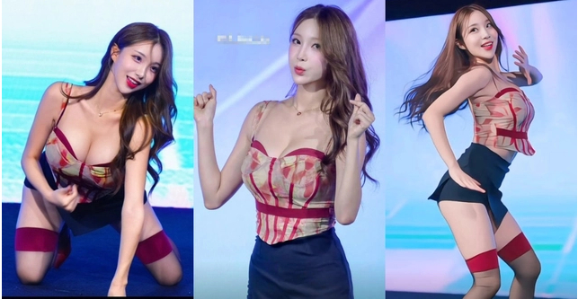 Kim Hyun-young Turns Heads with Fiery Cheerleading Performance 1 Kim Hyun-young in red corset outfit